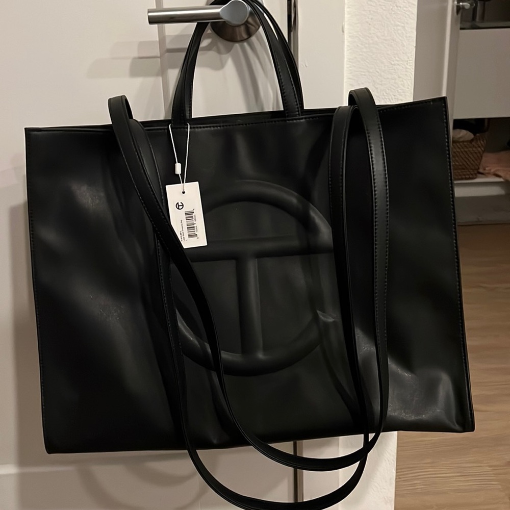 Large Black Telfar Shopping Bag / Tote